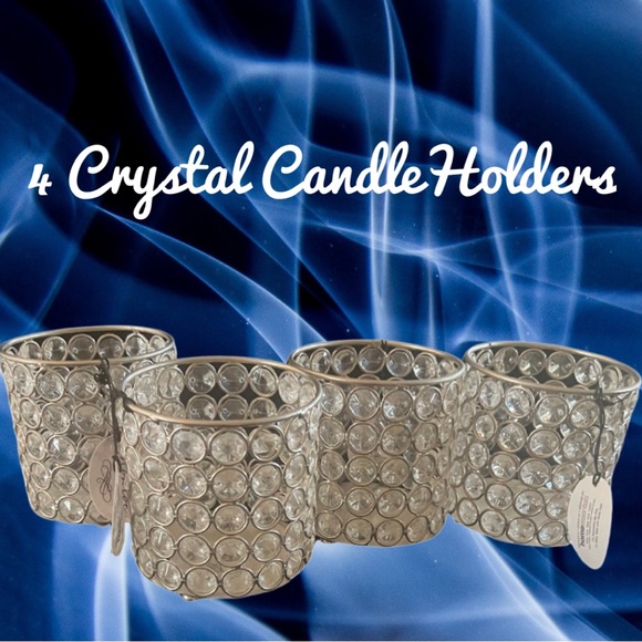 Bundle of 4 Crystal Candle Holders NWT - Picture 2 of 9